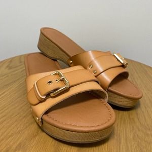 Universal Thread Tan Platform Buckle Slide On Sandals size 7.5